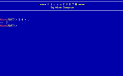 MicroForth running in DOSBox