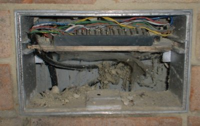 Inside a house junction box